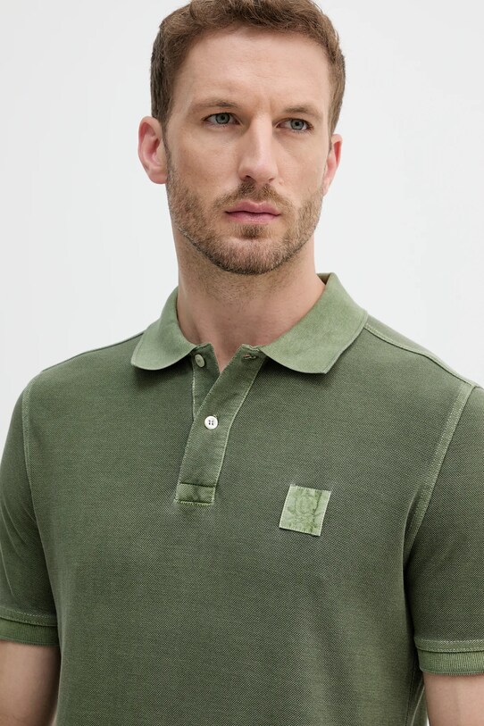 Bavlněné polo tričko United Colors of Benetton zelená 3089U302D