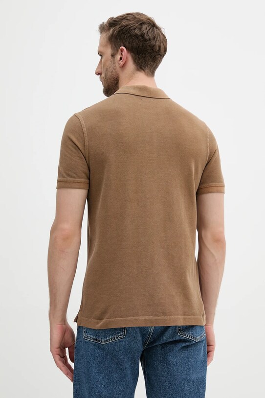 Odzież United Colors of Benetton polo bawełniane 3089U302D brązowy