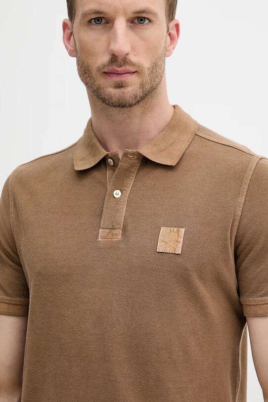 United Colors of Benetton polo bawełniane brązowy 3089U302D