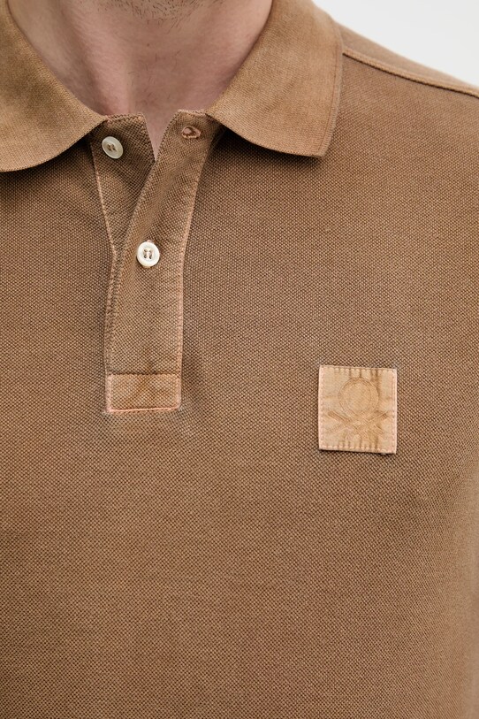 United Colors of Benetton polo bawełniane 3089U302D brązowy