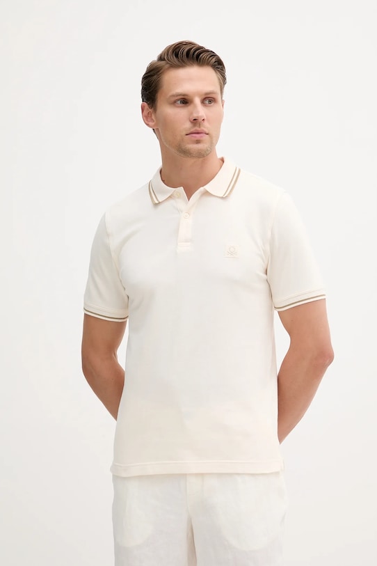 Πόλο United Colors of Benetton slim μπεζ 3F9HU302E