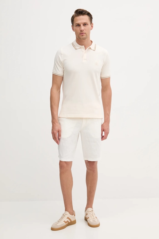 Πόλο United Colors of Benetton 3F9HU302E μπεζ SS25