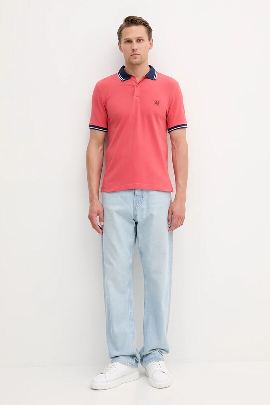 United Colors of Benetton polo 3F9HU302E czerwony SS25