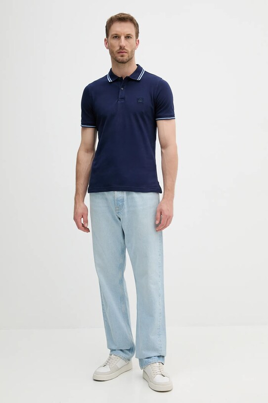 Polo tričko United Colors of Benetton 3F9HU302E tmavomodrá SS25