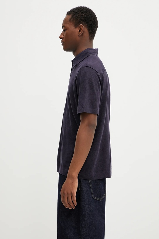 Льняне поло Paul Smith M1R.446Z.P01764 темно-синій SS25