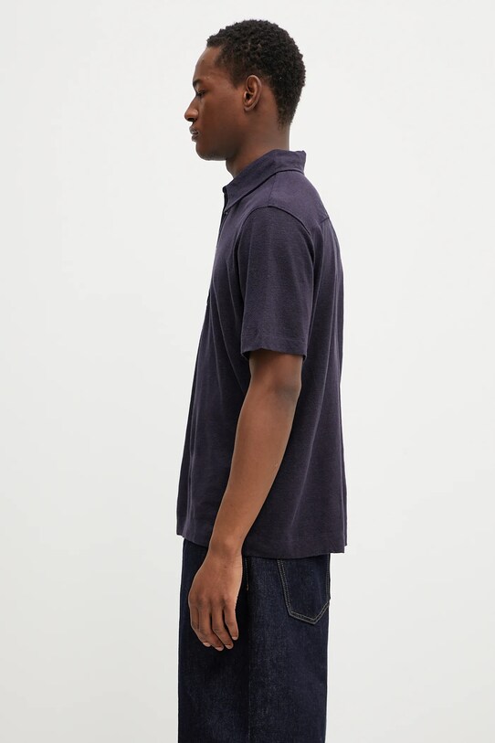 Льняне поло Paul Smith M1R.446Z.P01764 темно-синій SS25