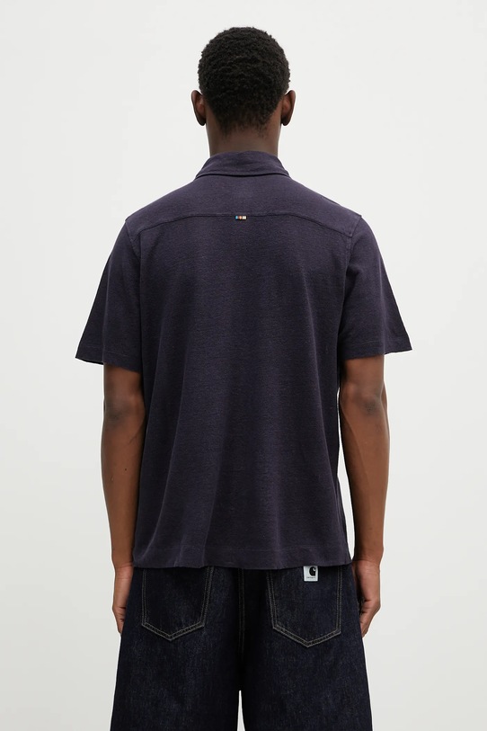 Odjeća Lanena polo majica Paul Smith M1R.446Z.P01764 mornarsko plava