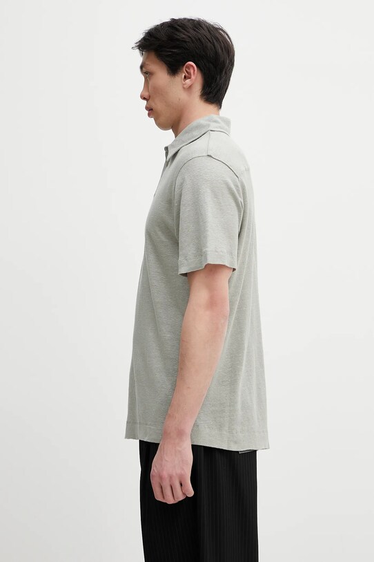 Lanena polo majica Paul Smith M1R.446Z.P01764 siva SS25