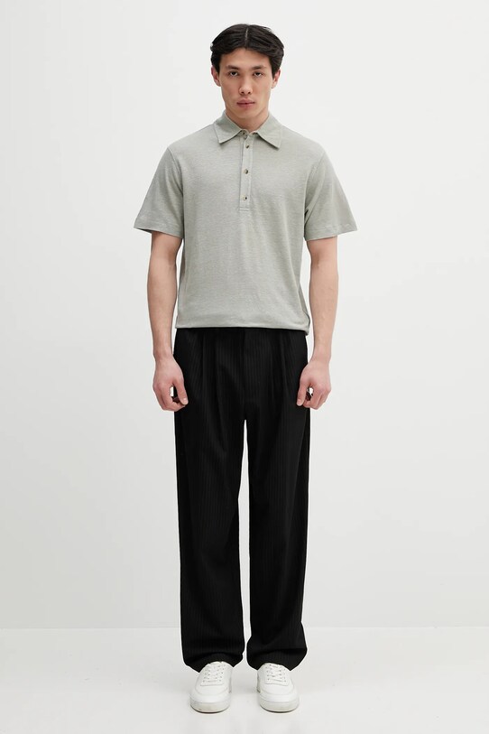 Льняное поло Paul Smith M1R.446Z.P01764 серый