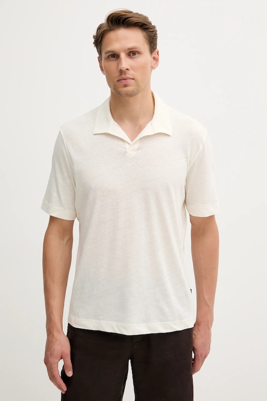 Sisley tricou polo din in regular bej 3D8FS300W