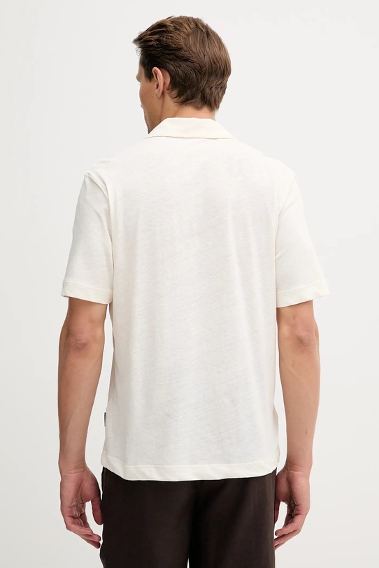 Îmbrăcăminte Sisley tricou polo din in 3D8FS300W bej