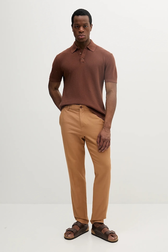 Sisley polo de bumbac 1094S300M maro SS25