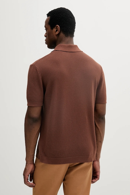 Îmbrăcăminte Sisley polo de bumbac 1094S300M maro