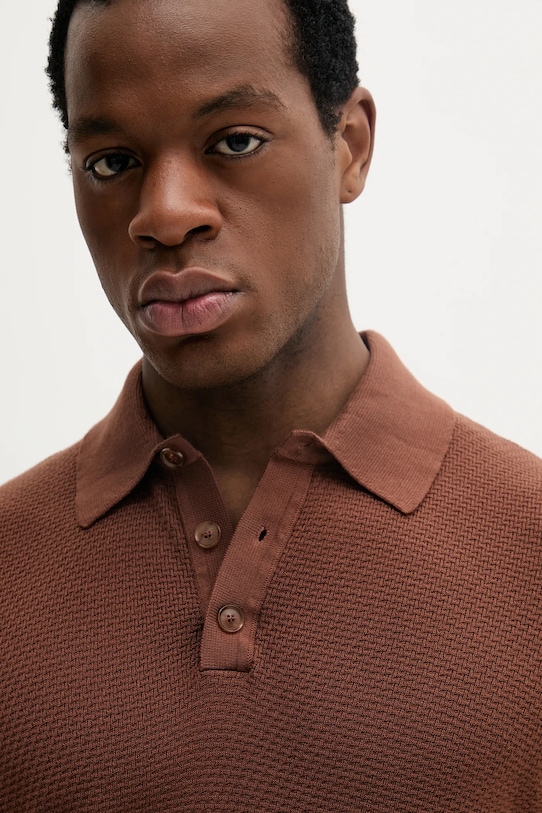 Sisley polo de bumbac maro 1094S300M