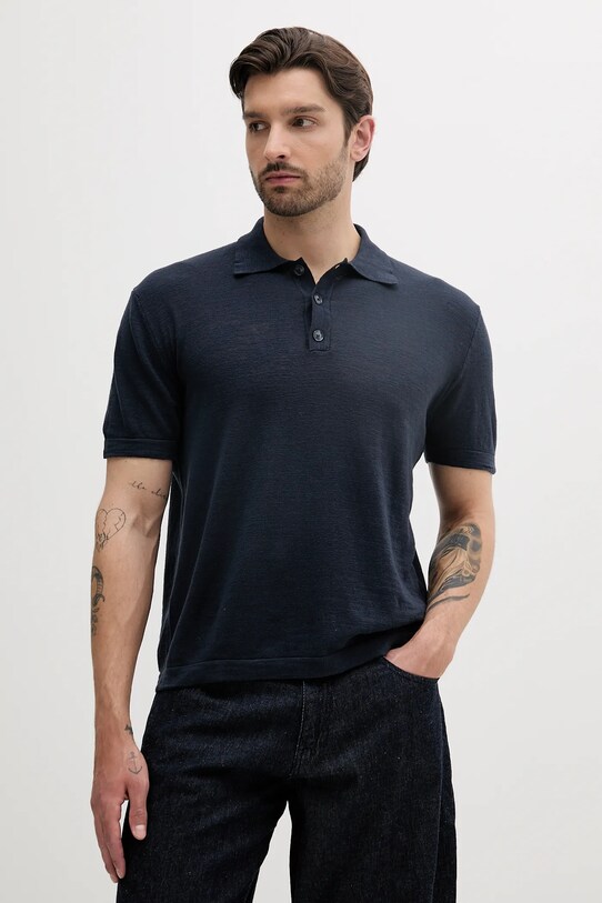 Sisley tricou polo din in regular bleumarin 105GS300L