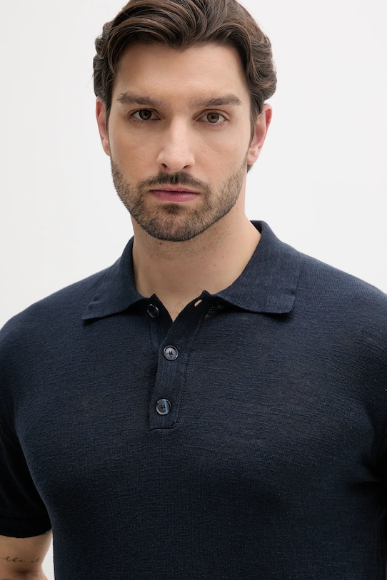 Sisley tricou polo din in bleumarin 105GS300L