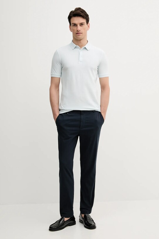 Bavlnené polo tričko Sisley 3089S300T modrá SS25