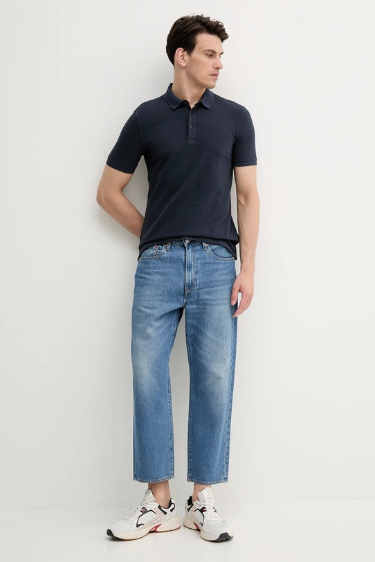 Sisley polo de bumbac 3089S300T bleumarin SS25