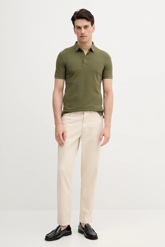 Sisley polo de bumbac 3089S300T verde SS25