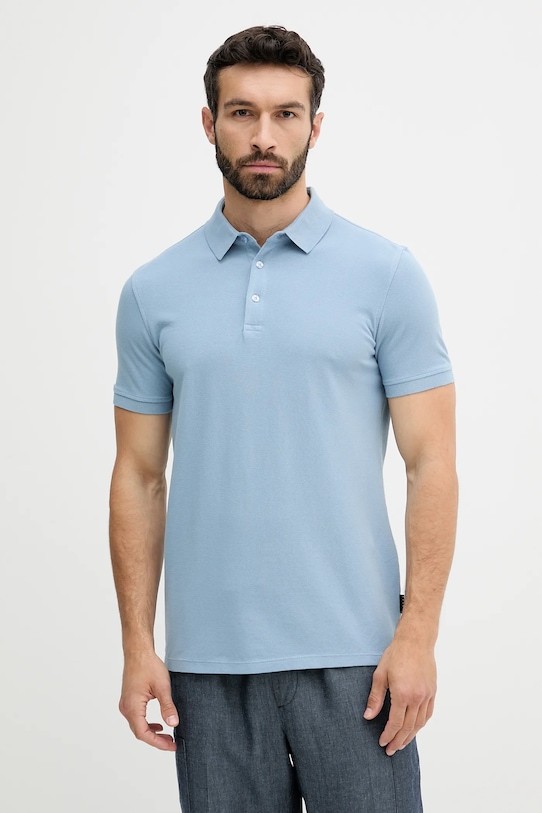 Sisley polo de bumbac regular albastru 3089S300T