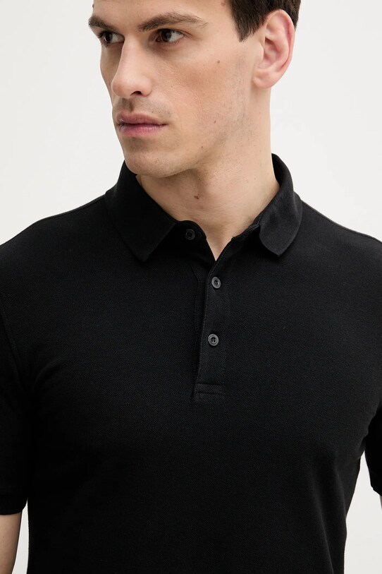 Sisley polo de bumbac negru 3089S300T
