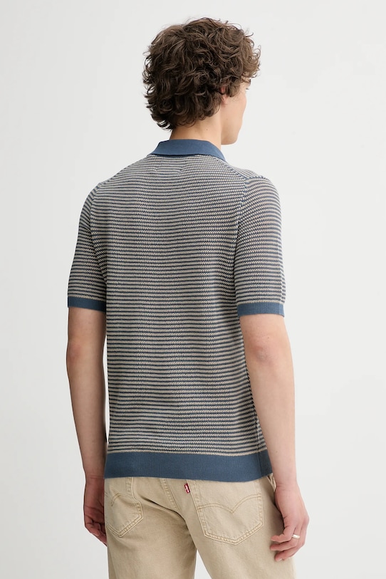 Odzież Marc O'Polo polo z domieszką lnu 524505362054 niebieski