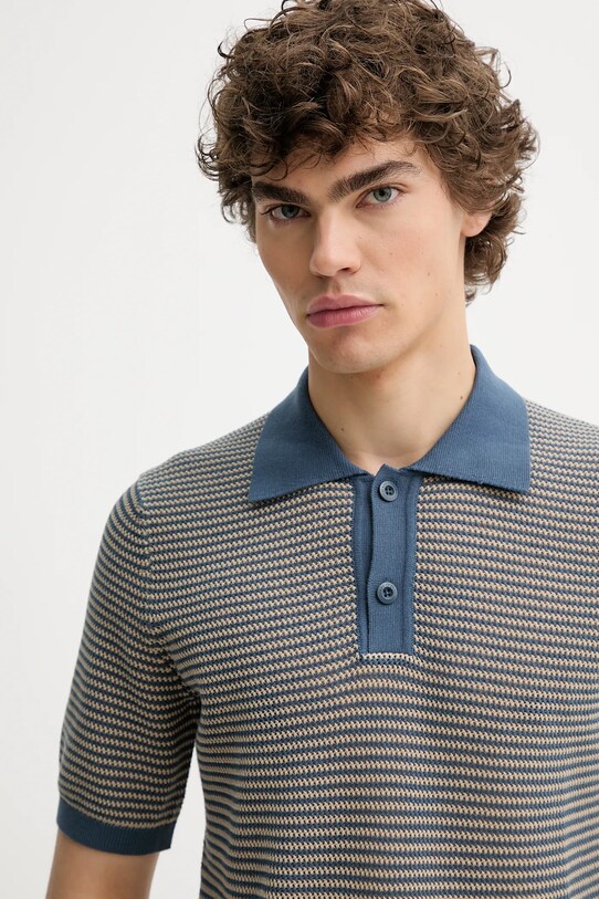 Marc O'Polo tricou polo din in albastru 524505362054