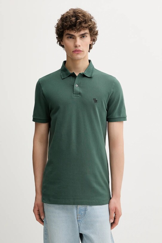 Abercrombie & Fitch polo z elastanem zielony KI124.5231.300