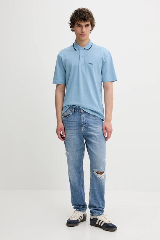 Hollister Co. tricou polo KI324.5199.211 albastru SS25