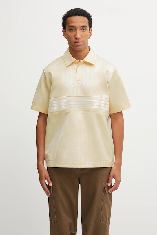 adidas Originals polo shirt Satin Jersey applique yellow JY3923