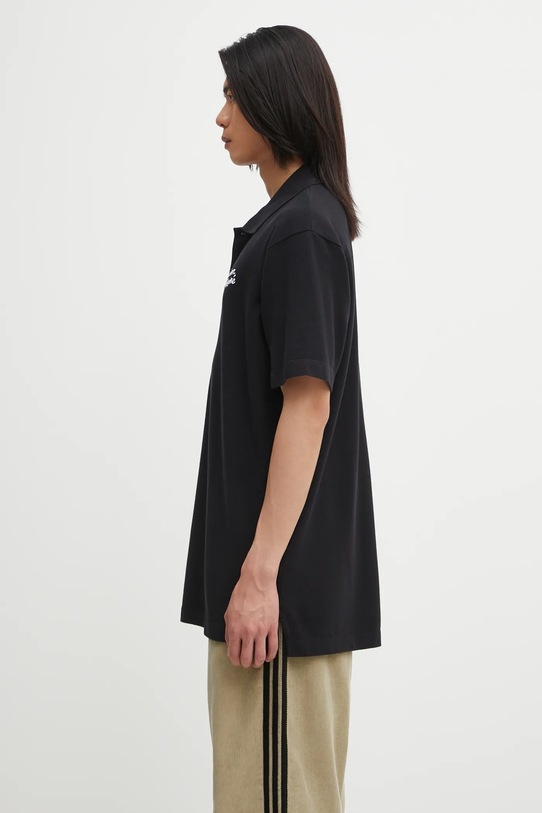 Maison Kitsuné polo bawełniane Maison Kitsune Handwriting Comfort MM00201KJ7010 czarny SS25