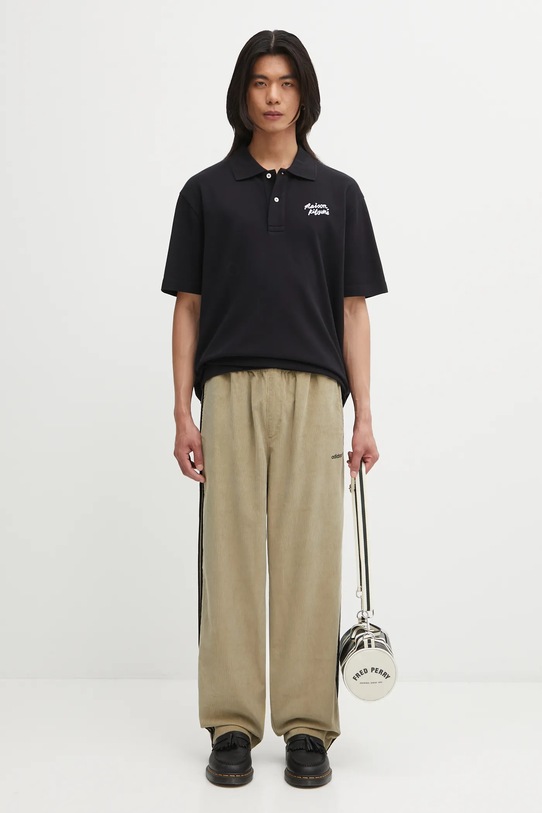 Maison Kitsuné polo bawełniane Maison Kitsune Handwriting Comfort MM00201KJ7010 czarny