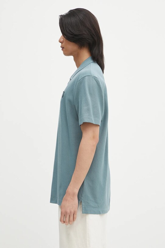 Хлопковое поло Maison Kitsuné Bold Fox Head Patch Comfort MM00210KJ7010 бирюзовый SS25