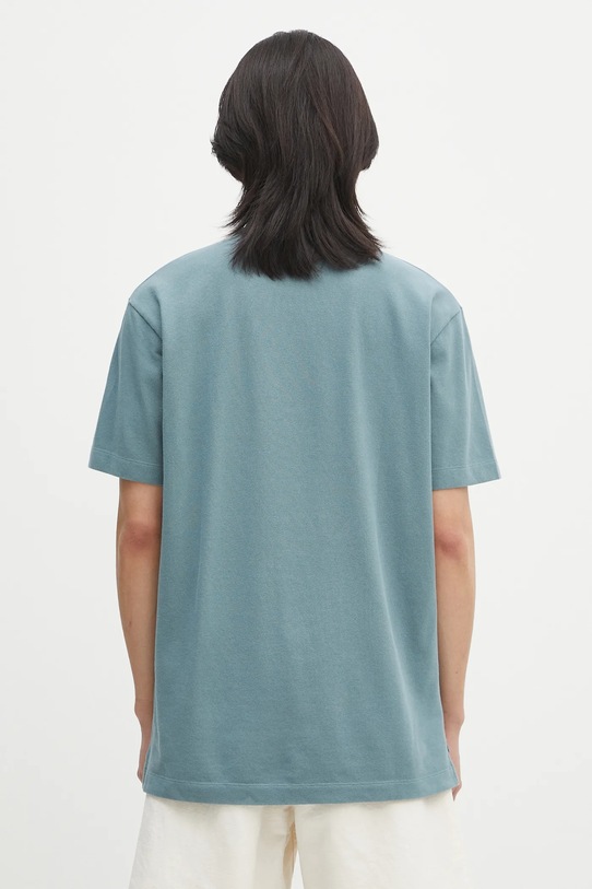 Odzież Maison Kitsuné polo bawełniane Bold Fox Head Patch Comfort MM00210KJ7010 turkusowy