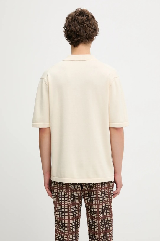 Odzież Maison Kitsuné polo bawełniane Bold Fox Head Embroidered OM00205KT1135 beżowy