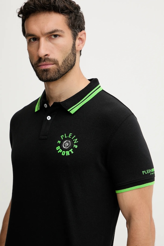 PLEIN SPORT tricou polo negru PS25MPL02