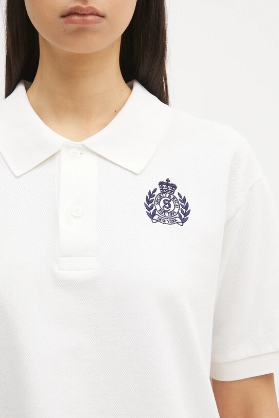 Sporty & Rich polo bawełniane H&W Crest Pique biały TO085606241WH01