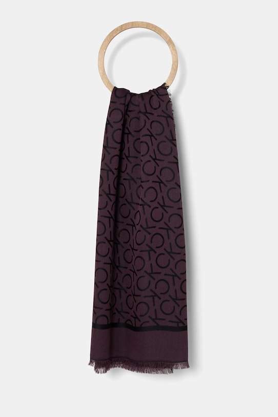 Σάλι Calvin Klein πλεκτό ύφασμα μαύρο K60K612880