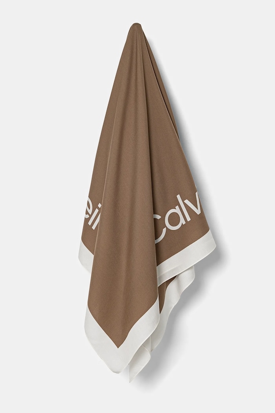 Šátek Calvin Klein látka béžová K60K612882