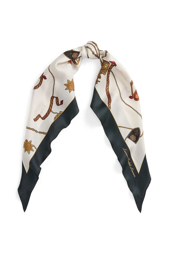 Lauren Ralph Lauren chusta jedwabna tkanina beżowy 454961485