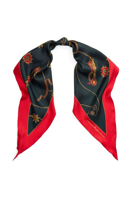 Hedvábný šátek Lauren Ralph Lauren látka námořnická modř 454961485