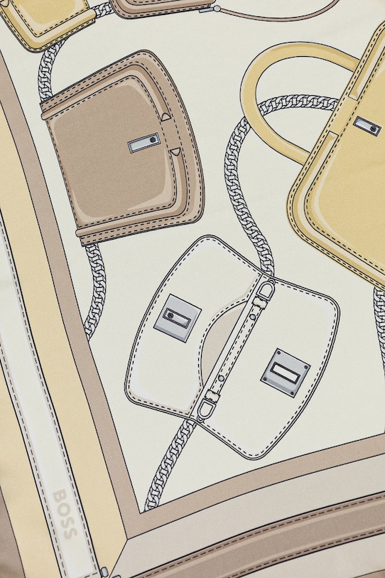 Hodvábna šatka BOSS 50536118 žltá AW25