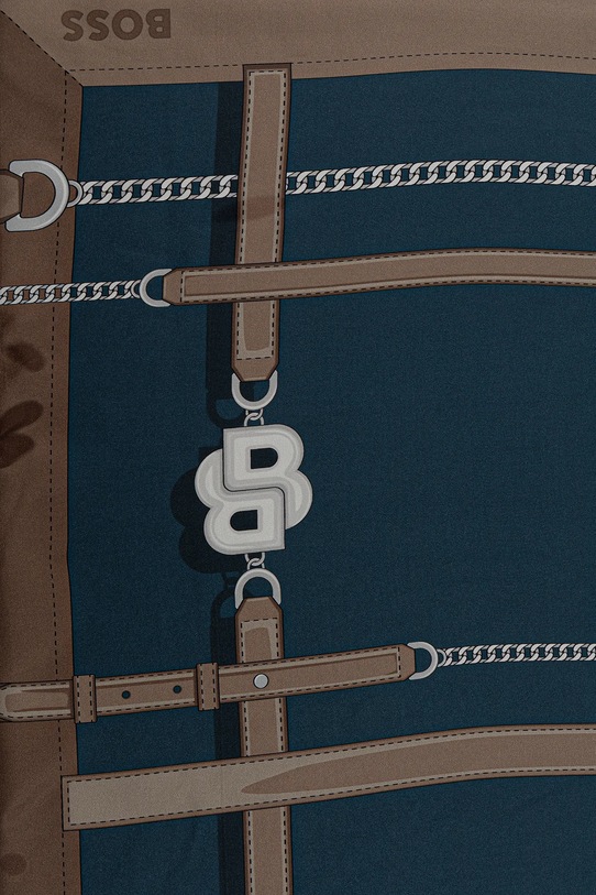 Hedvábný šátek BOSS Lainy 50536118 námořnická modř AW25