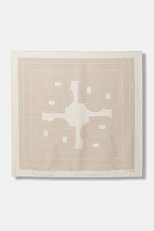 Шелковый платок на шею BOSS бежевый 50536118