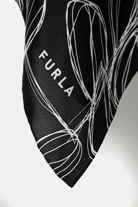 Hodvábna šatka Furla WT00021.BX3591.O6000 čierna SS25