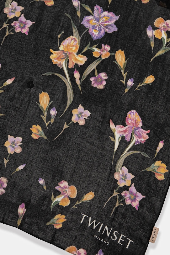 Twinset szal z domieszką wełny 251TA4340 czarny SS25