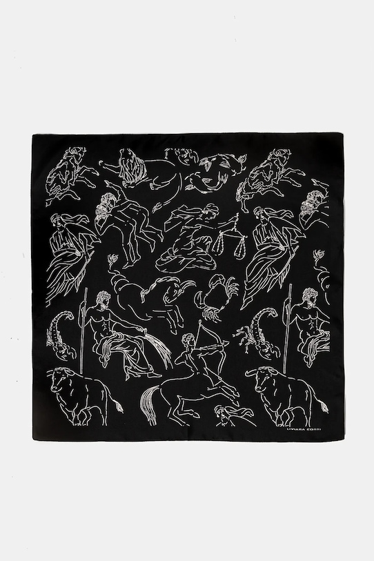 Liviana Conti apaszka jedwabna tkanina czarny A5SF09