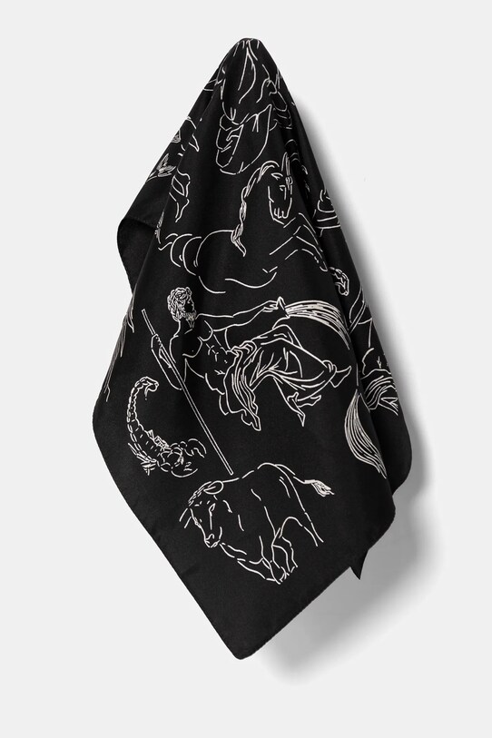 Liviana Conti apaszka jedwabna A5SF09 czarny ZS25