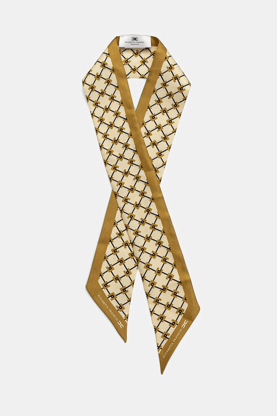 Шелковый платок на шею Elisabetta Franchi ткань бежевый FO03F51E2