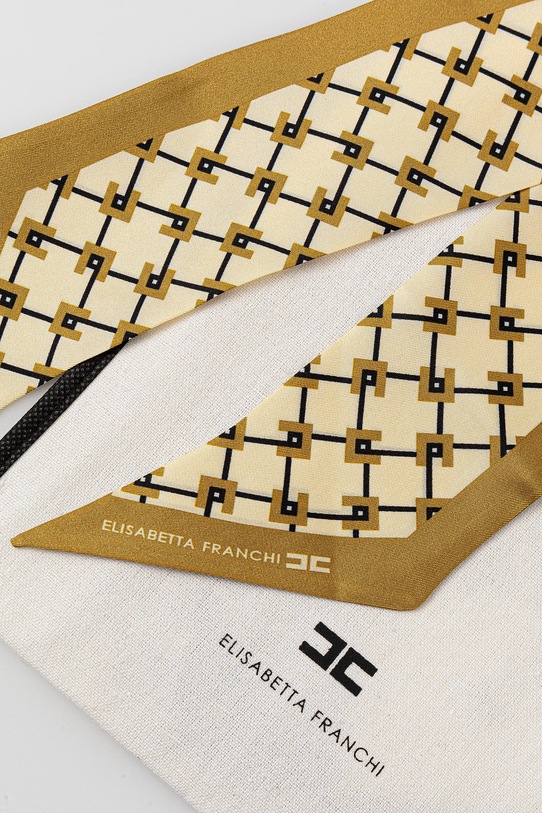 Шелковый платок на шею Elisabetta Franchi FO03F51E2 бежевый SS25